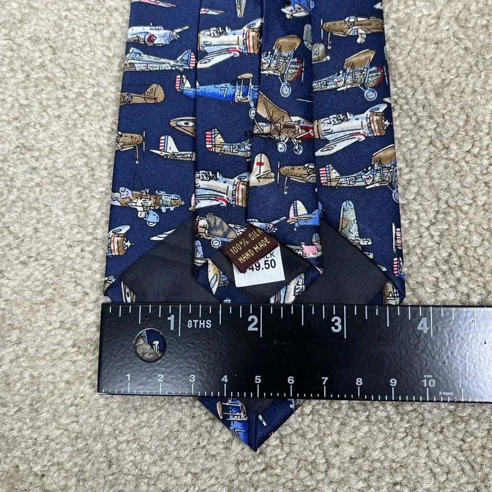 NWT Airplane Tie 100% Silk World‎ War II Navy Museum Artifacts Tie